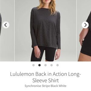 lululemon athletica back in action Long-Sleeve Top striped 6